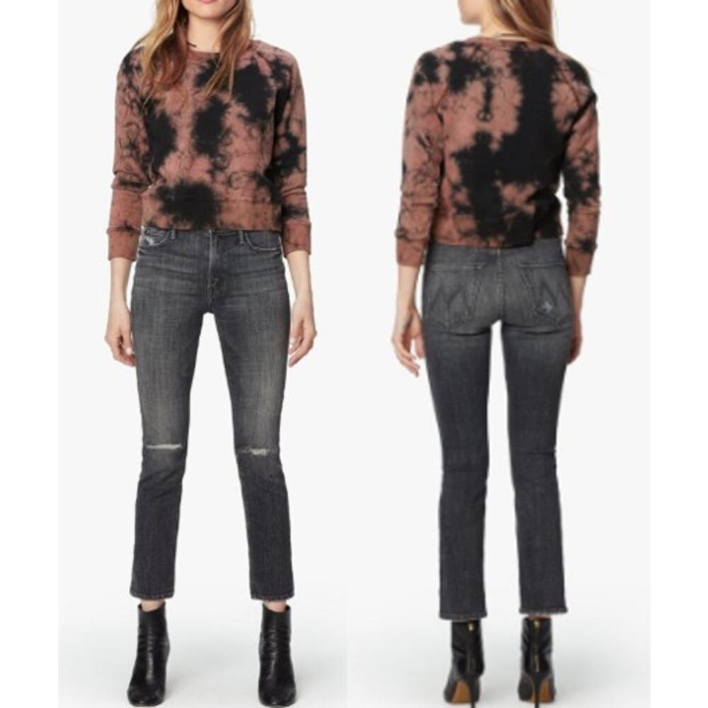 MOTHER‎ The Mid Rise Dazzler in Open Later Gray Busted Knee 1686-734 Women's 28
